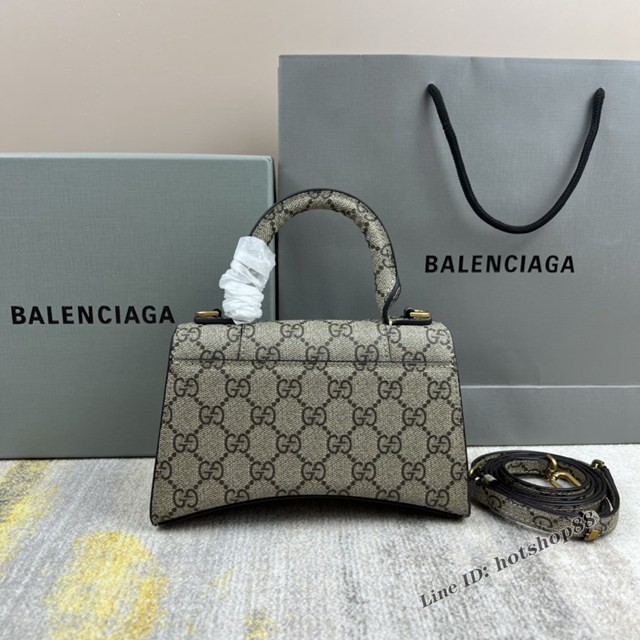 Balenciaga×GUCCI聯名專櫃爆款Xs沙漏包 巴黎世家原單手提肩背包 8895聯名 fyj1243